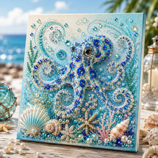 🎁Last Day 49% OFF - 🌊✨ Ocean Theme Pearl Art DIY Kit – Relaxing DIY Craft to Create Stunning Coastal Artwork