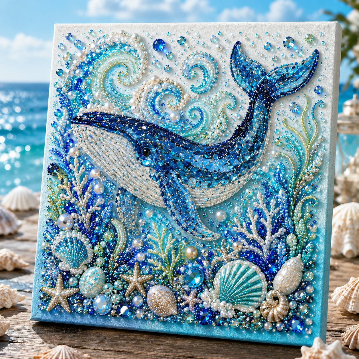🎁Last Day 49% OFF - 🌊✨ Ocean Theme Pearl Art DIY Kit – Relaxing DIY Craft to Create Stunning Coastal Artwork
