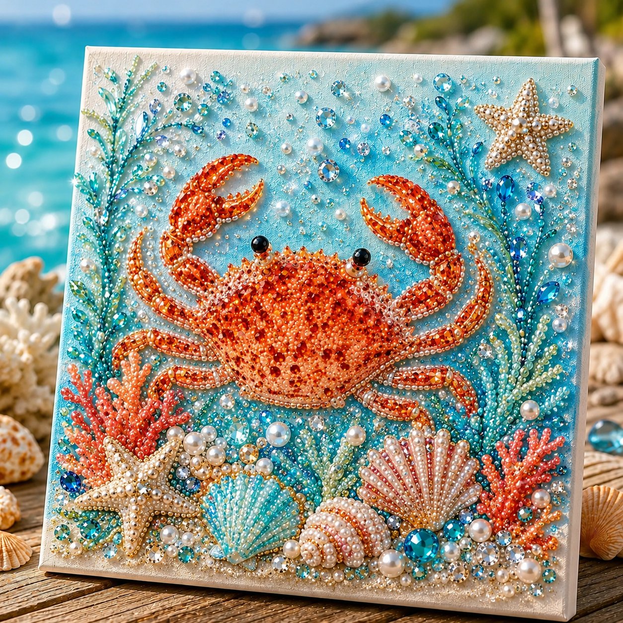 🎁Last Day 49% OFF - 🌊✨ Ocean Theme Pearl Art DIY Kit – Relaxing DIY Craft to Create Stunning Coastal Artwork