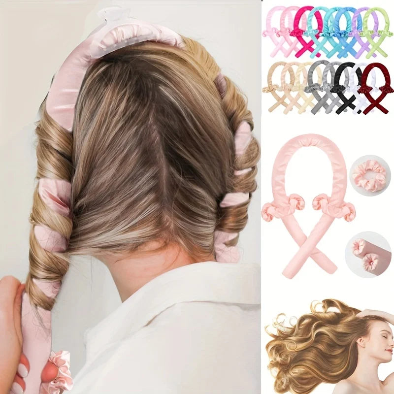 🌸 Heatless Curling Rod — Wake Up to Effortless, Natural Curls Without Heat Damage!