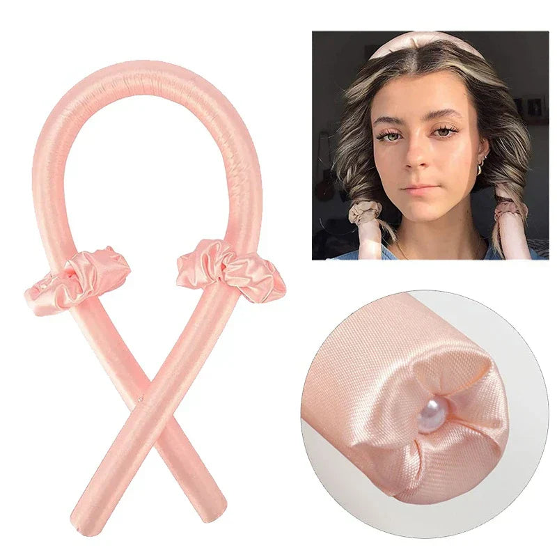 🌸 Heatless Curling Rod — Wake Up to Effortless, Natural Curls Without Heat Damage!