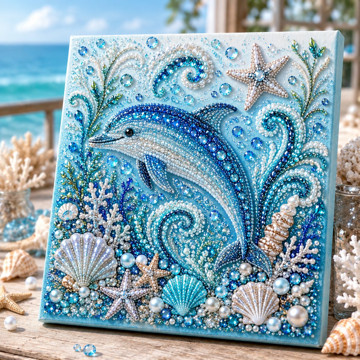 🎁Last Day 49% OFF - 🌊✨ Ocean Theme Pearl Art DIY Kit – Relaxing DIY Craft to Create Stunning Coastal Artwork