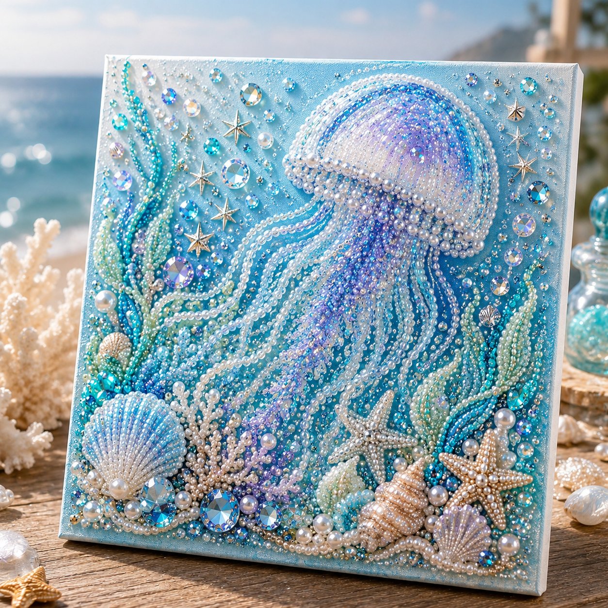 🎁Last Day 49% OFF - 🌊✨ Ocean Theme Pearl Art DIY Kit – Relaxing DIY Craft to Create Stunning Coastal Artwork